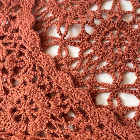 Boston Proper Crochet Kimono Sweater Women Size M Dark Rose Pink Wool Blend NWOT - Picture 8 of 15